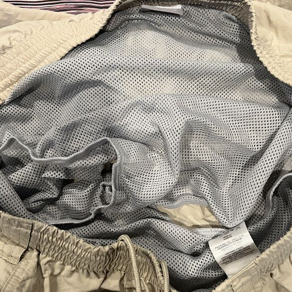 Columbia Omnishade‎ PFG Nylon Tan Elastic Waist Fish Hiking Cargo Shorts Men 2X - Picture 9 of 13